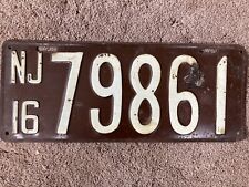 1916 New Jersey License Plate - 79861 - Nice picture