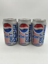 Vintage Lot of 3 Diet Pepsi Soda Cans 1990s 