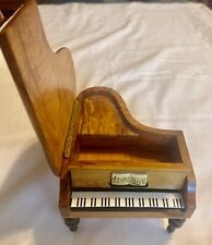 Vintage REUGE Swiss Music Box Blonde Wood Baby Grand Piano  Switzerland Works picture