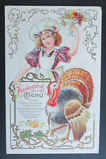 Thanksgiving Greeting Colorful Embossed Postcard 12 picture
