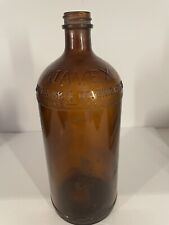 Vintage Brown Glass Bottle Empty Javex 32oz  X681 picture