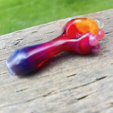 Heady Glass Tabacco Pipe Hand Blown Oregon Phoenix & Lava With Opal UV Accents picture