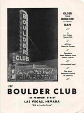 The Boulder Club c1948 Vtg Print Ad Casino Las Vegas Fremont Street 8X11 picture