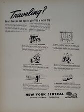 1942 New York Central Railroad  Fortune WW2 Print Ad Q2 Trains Travel Vacation picture