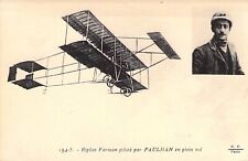 Early Aviation, Farman Bi-plane, Paulhan,  Pilot, Old Postcard picture