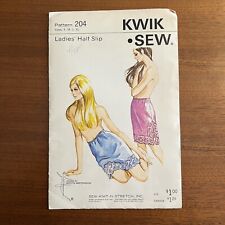 1960s Kwik Sew SEWING Pattern #204 Ladies Half Slip  S,M,L,XL Uncut picture