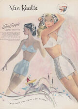 Skin-Supple lastex pretties Van Raalte bra & girdle ad 1947 NY picture