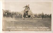 Horses RPPC Ambrose Ross on Snow Cap Cheyenne (Doubleday),Frontier Days 1927 picture