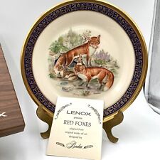 1974 Lenox Red Foxes Boehm Woodland Wildlife 10.75” Collector Plate Box & Papers picture