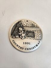 Spec Cast 1991 COUNTRY CHRISTMAS Pewter Xmas Ornament Santa's Visit Limited Ed picture