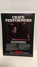 BACHMAN TURNER OVERDRIVE RANDY BACHMAN CRATE GUITAR AMPLIERS 1986 - PRINT AD. x1 picture