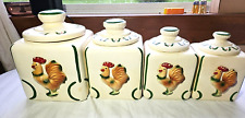 Sierra Vista Rooster Canister Set of 4,  RARE COMPLETE, Hand painted. picture