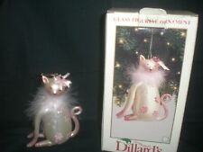 Dillard's Trimmings Glass Fanciful Cat Christmas Ornament picture