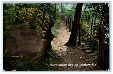 1913 Lover's Retreat Park Hill Trees Stairs Yonkers New York NY Vintage Postcard picture