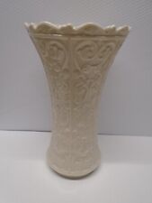 Lenox Wentworth Vase Large Cream Glossy Porcelain Foliage Flared 11 inch VTG picture