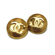 Vintage 650 Chanel Buttons 2 Pieces Gold CC Logo Round 2.4cm 0.94