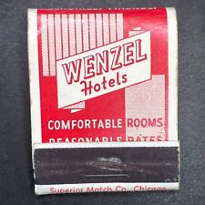 Wenzel Hotels Chicago Locations Mostly Full (-2) Matchbook c1940's-50's VGC picture