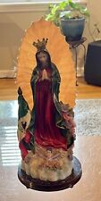 Vtg 13” Our Lady Guadalupe SCULPTURE FIBER OPTIC LIGHT UP ELECO Resin picture
