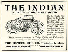 1910 Hendee Indian Motorcycle Ad. Springfield, Mass + N.S.U. Single Cylinder Ad picture