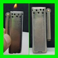 Uncommon Vintage Slim Trench Petrol Lighter ~ Silver Tone ~ In Working Condition picture