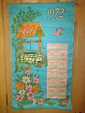 1972 Vintage Kitchen Tea Towel Linen Calendar Wall Hanging  picture
