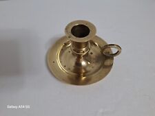 Vintage Solid Brass Candlestick Holder Drip Tray India 