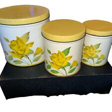 Vintage Yellow Rose 3 Piece Canister Set picture