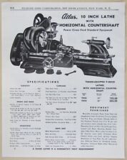 Vintage 1949 ATLAS 10 Inch Lathe Tool Print Ad picture