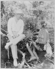 Capt. Salisbury and author Frederick O'Brien in the South Pacific, nude picture
