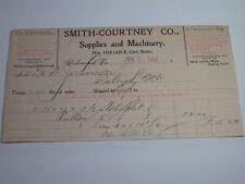 Richmond, VA Smith-Courtney Co. Supplies & Machinery Vintage Invoice 1902 picture