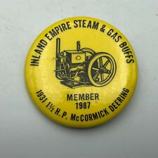 1931 McCormick Deering Pinback Member Pin 1987 Vintage Inland Empire Steam Gas picture
