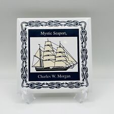Mystic Seaport Charles W. Morgan Ship Ceramic Tile/Trivet picture