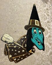 Large Vintage Jointed Die Cut Witch Hinged Halloween Decor Made In USA picture