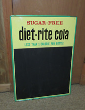 Vintage DIET RITE COLA Embossed Menu Board Soda Tin Sign Not Porcelain~WOW~LQQK picture