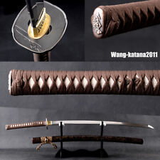 40'' Clay Tempered Damascus Folded T10 Steel Katana Japanese Samurai Sharp Sword picture