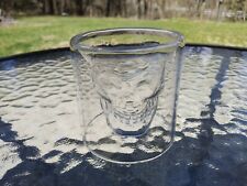 Fred Doomed Crystal Skull 2.5 Oz Shot Glass Handblown Drink Glass Barware picture
