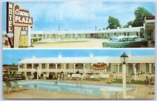 Postcard MS Corinth Mississippi Corona Plaza Motel Cars 1950s Pool P8B picture