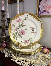 Art Nouveau Bawo & Dotter Elite Limoges Floral Plate Set picture