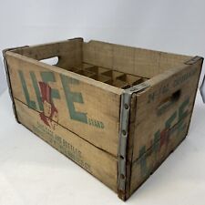 Vtg Life Brand Carbonated Beverage Wooden Case Box Crate Soda Pop Advertising picture