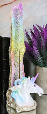 Fantasy Rainbow Sacred Unicorn Horse By Crystal Quarry Tower Incense Burner picture