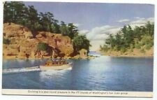 Boat Cruising 177 Islands Washington San Juan Group Postcard picture