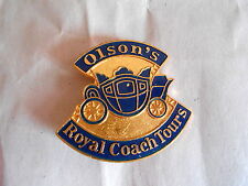 Vintage Olson's Royal Coach Tours Paris France Employee / Souvenir Pinback Badge picture