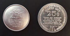 Two Different Vintage 1980s McDONALDS Promotional Coins- 25¢ OFF Aluminum NICE picture