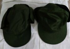 2 SWEDISH MILITARY M 59 SUMMER FIELD CAP HAT W/ EAR FLAPS OLIVE GREEN 