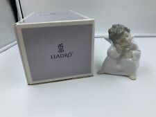Lladro Figurine Angel Thinking Sitting Cherub Boy with Wings Figurine  #4539 picture