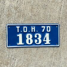 1970 Town of Hempstead New York License Plate Vintage Auto Tax Tag Garage 1834 picture