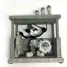 vtg disney Mickey Mouse Steamboat Willie 1928 Figurines Clock Gray Blue Rare picture