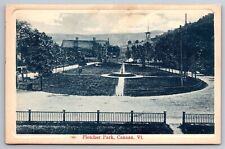 Fletcher Park Fountain Embossed Frame Edge Canaan VT C1908 Postcard R10 picture