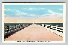 Pensacola FL-Florida, Pensacola Bridge, Bay, Pensacola Beach Vintage Postcard picture