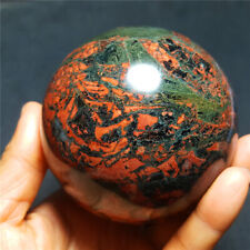 871G Natural Polished Cuiyu Chicken Blood agate Crystal BALL Madagascar 5017+ picture